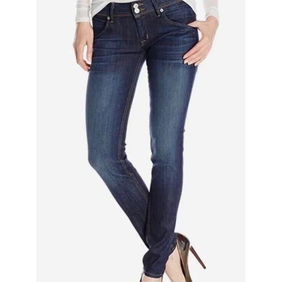 Hudson ~Woman Size 26~Blue Denim Collin Skinny Jeans Flap Pockets. - Picture 1 of 12